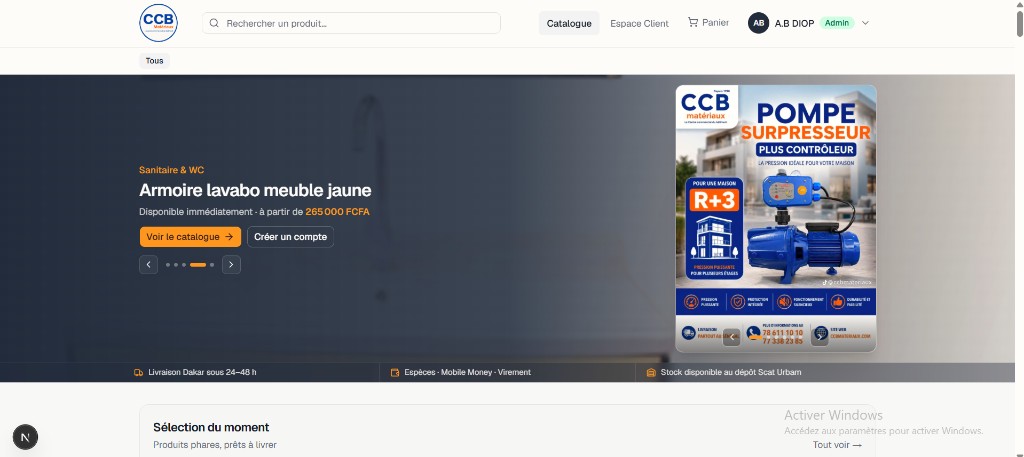 Site vitrine CCB Matériaux